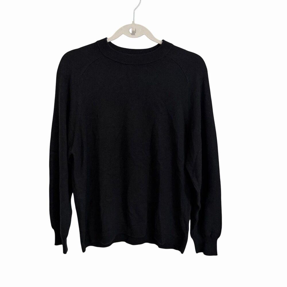 Tibi Sweater Womens XS Black Merino Wool Blend Crewneck Pullover Minimalist